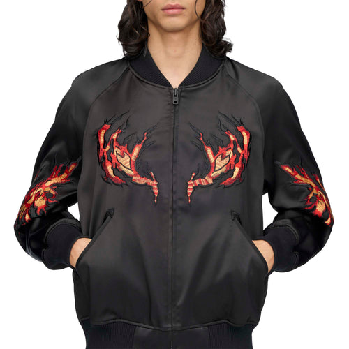 Jacheta Y-3 Embroidered Graphic Satin Souvenir