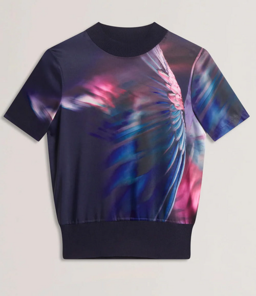 Tricou Ted Baker Mimraa Woven Front Knitted