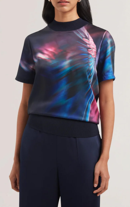 Tricou Ted Baker Mimraa Woven Front Knitted