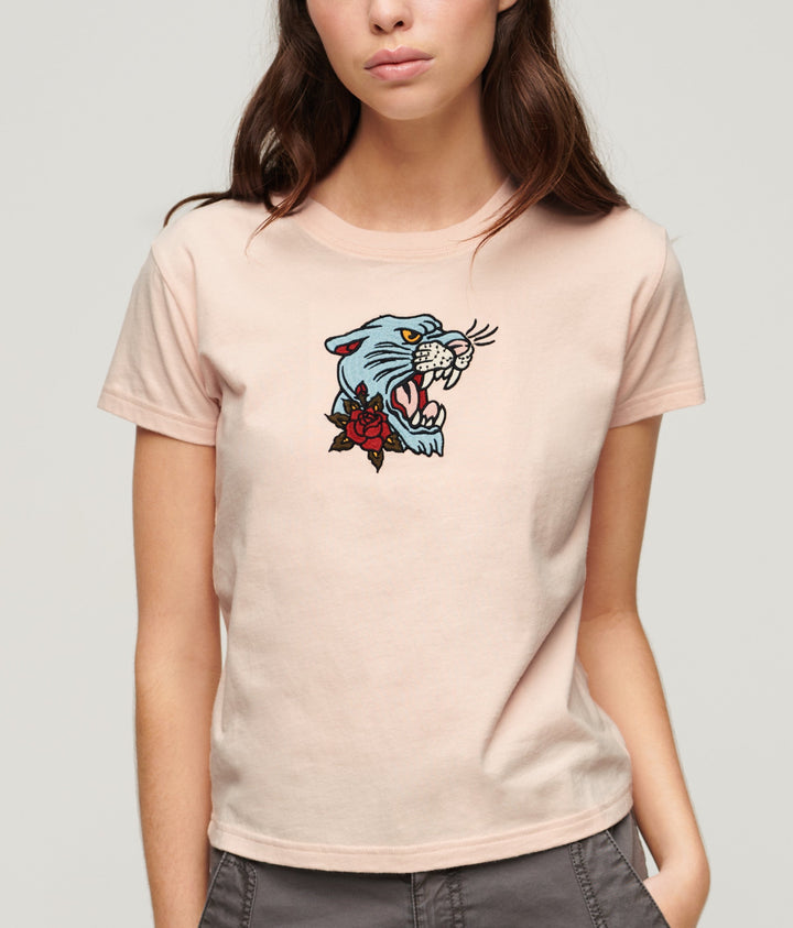 Tricou dama TATTOO EMBROIDERED FITTED TEE