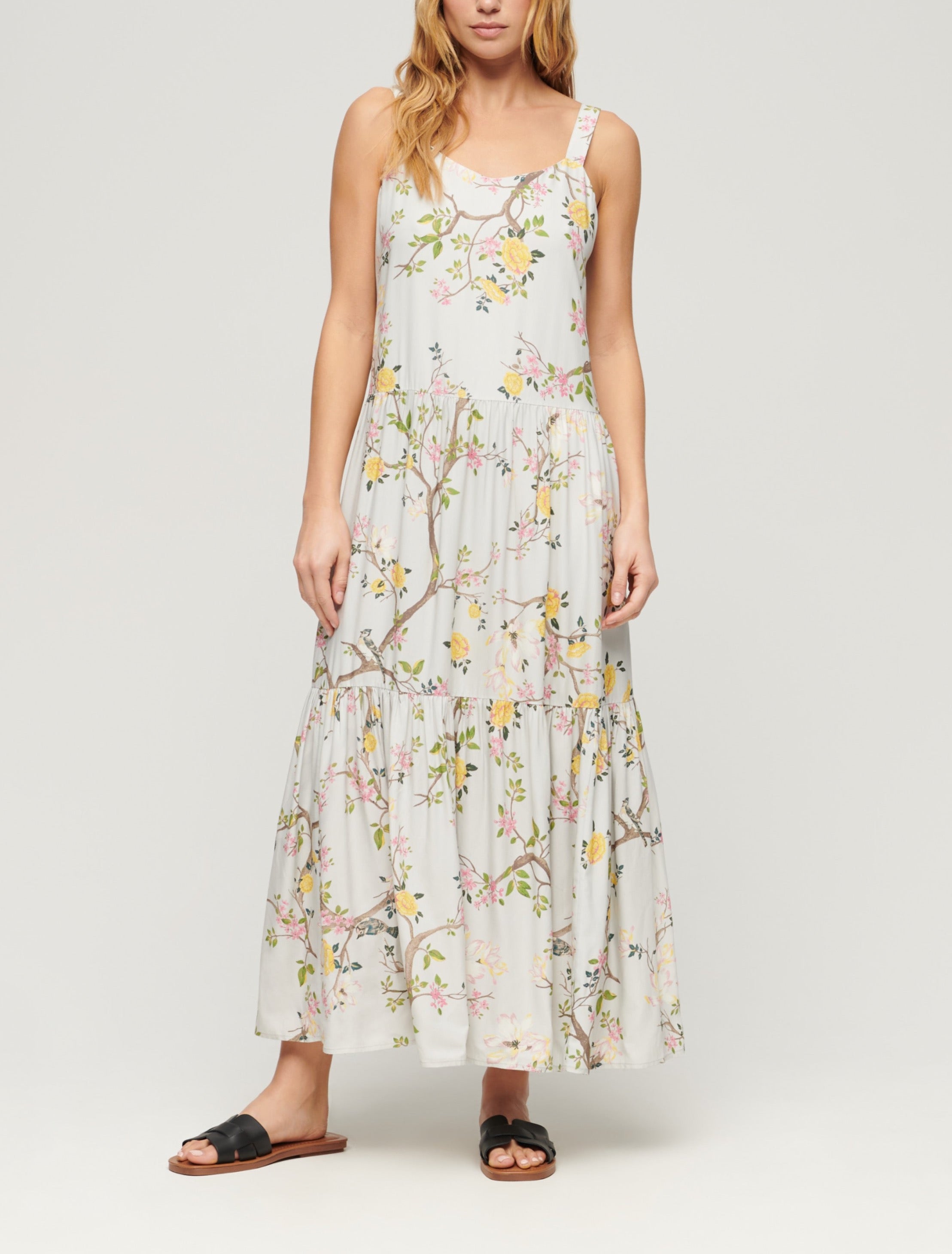 WOVEN TIERED MAXI DRESS