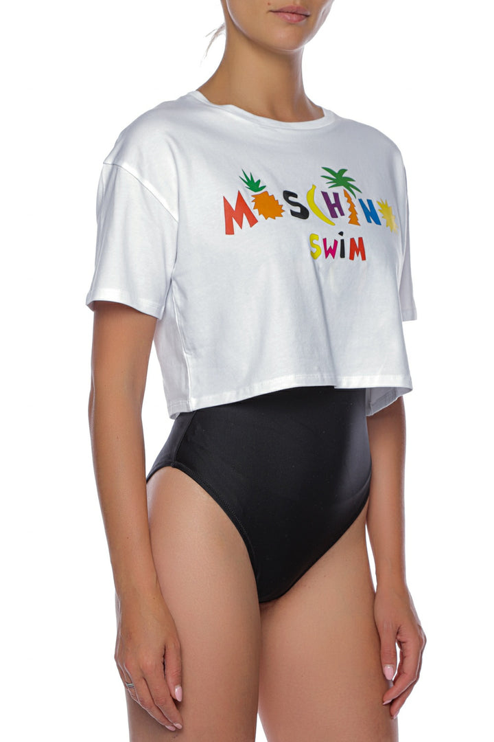 Tricou crop Moschino cu imprimeu personalizat - 2