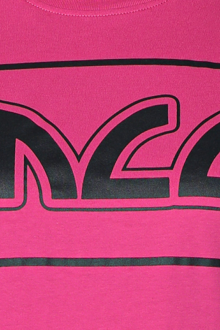 Tricou roz fucsia MCQ cu imprimeu contrastant - 4