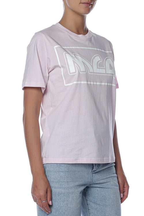 Tricou roz MCQ cu imprimeu contrastant - 2