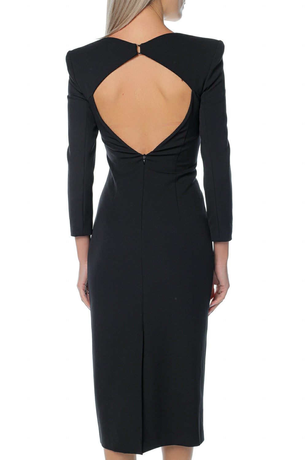 Rochie neagra Evening Cut Out KARL LAGERFELD - spate