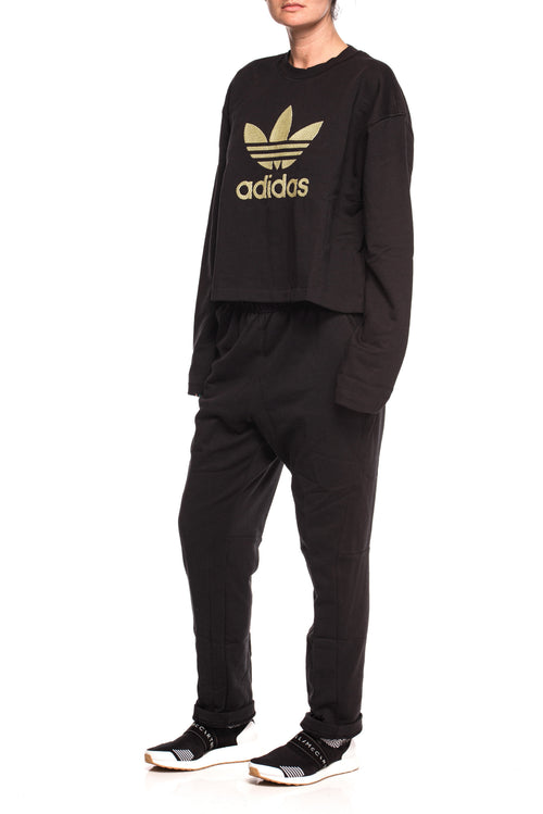 Hanorac negru din bumbac Premium Crew Adidas Originals