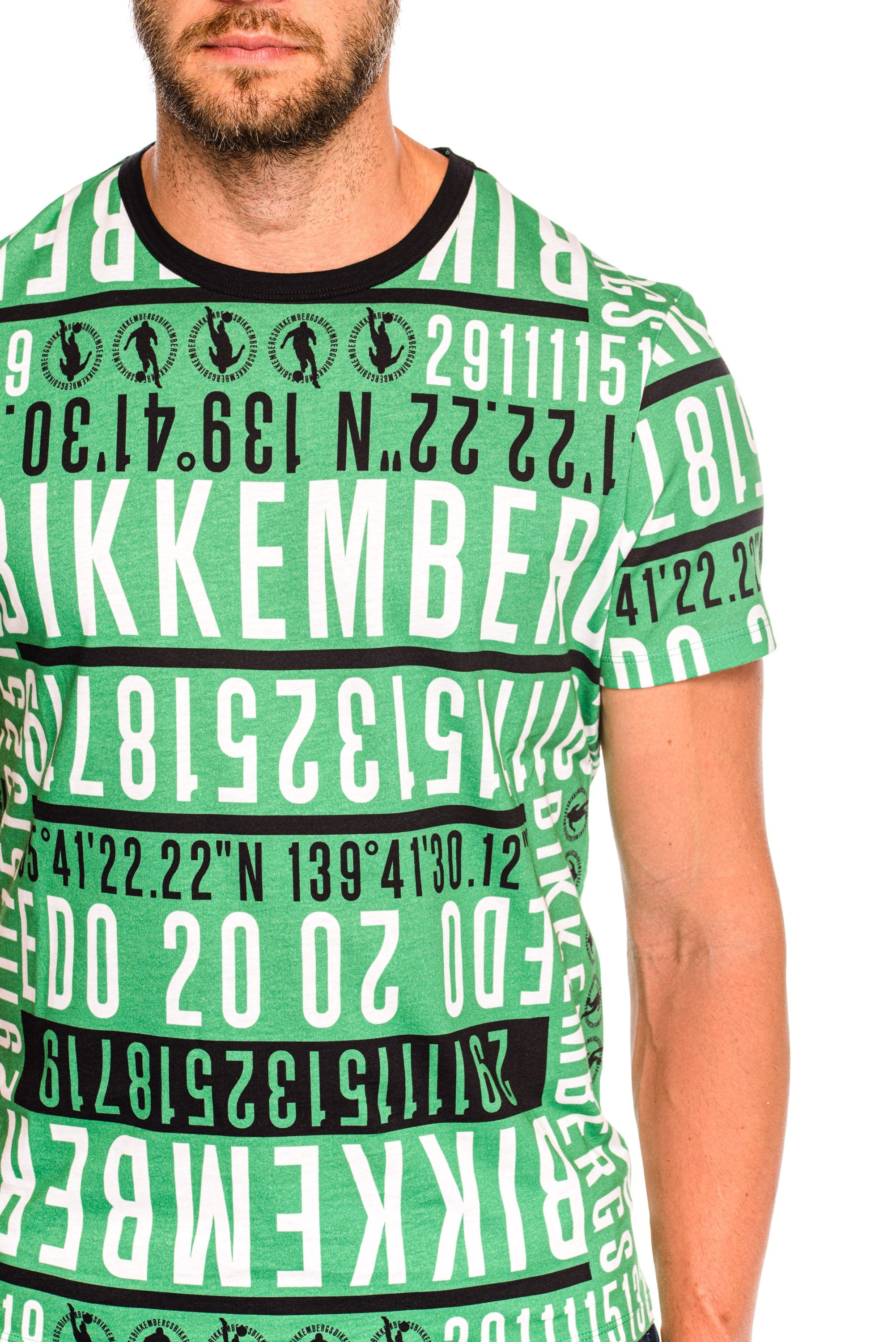 Tricou slim fit cu imprimeu cu logo Bikkembergs