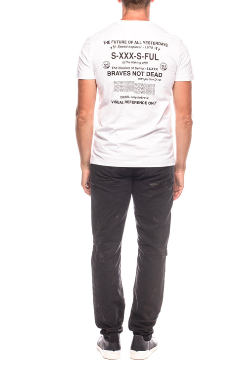 Tricou cu imprimeu text Braves Not Dead Diesel