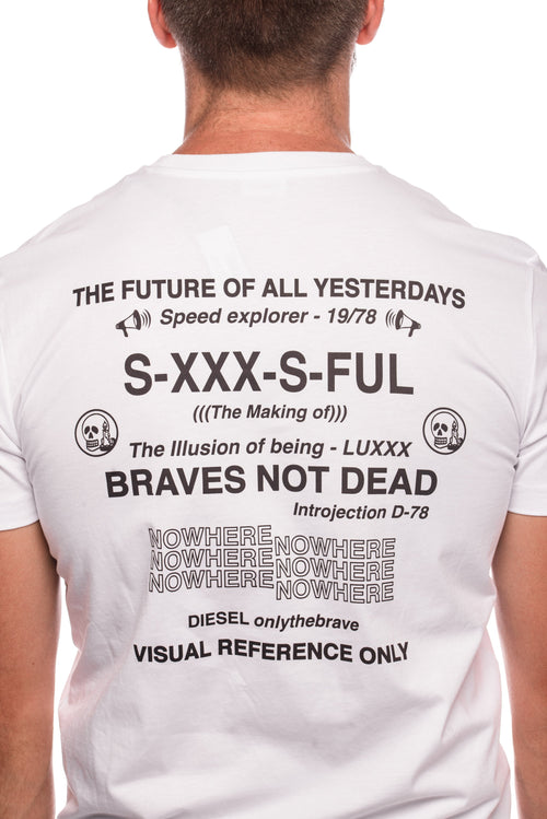 Tricou cu imprimeu text Braves Not Dead Diesel