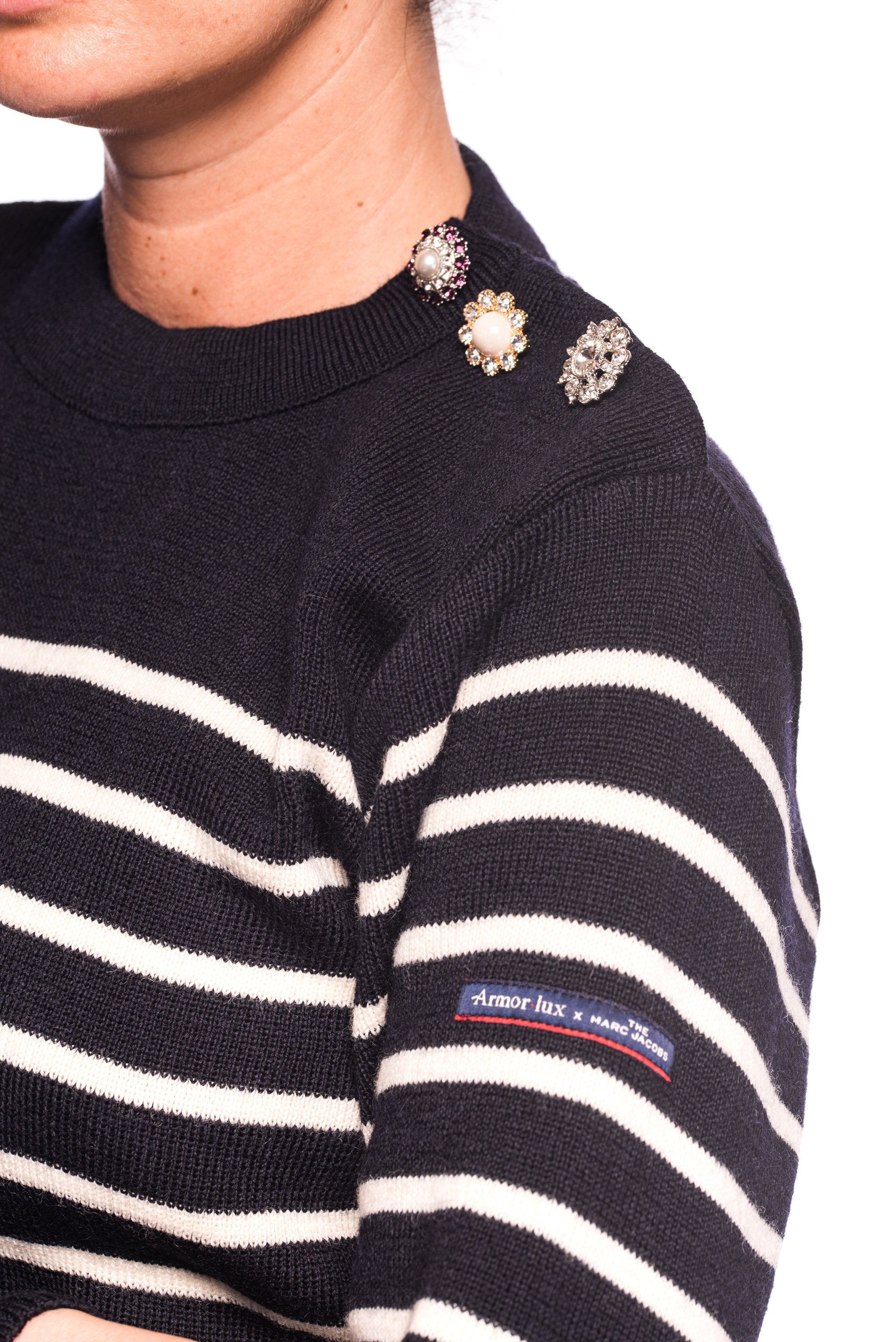 Pulover din lana cu dungi Armor-Lux X The Breton Marc Jacobs