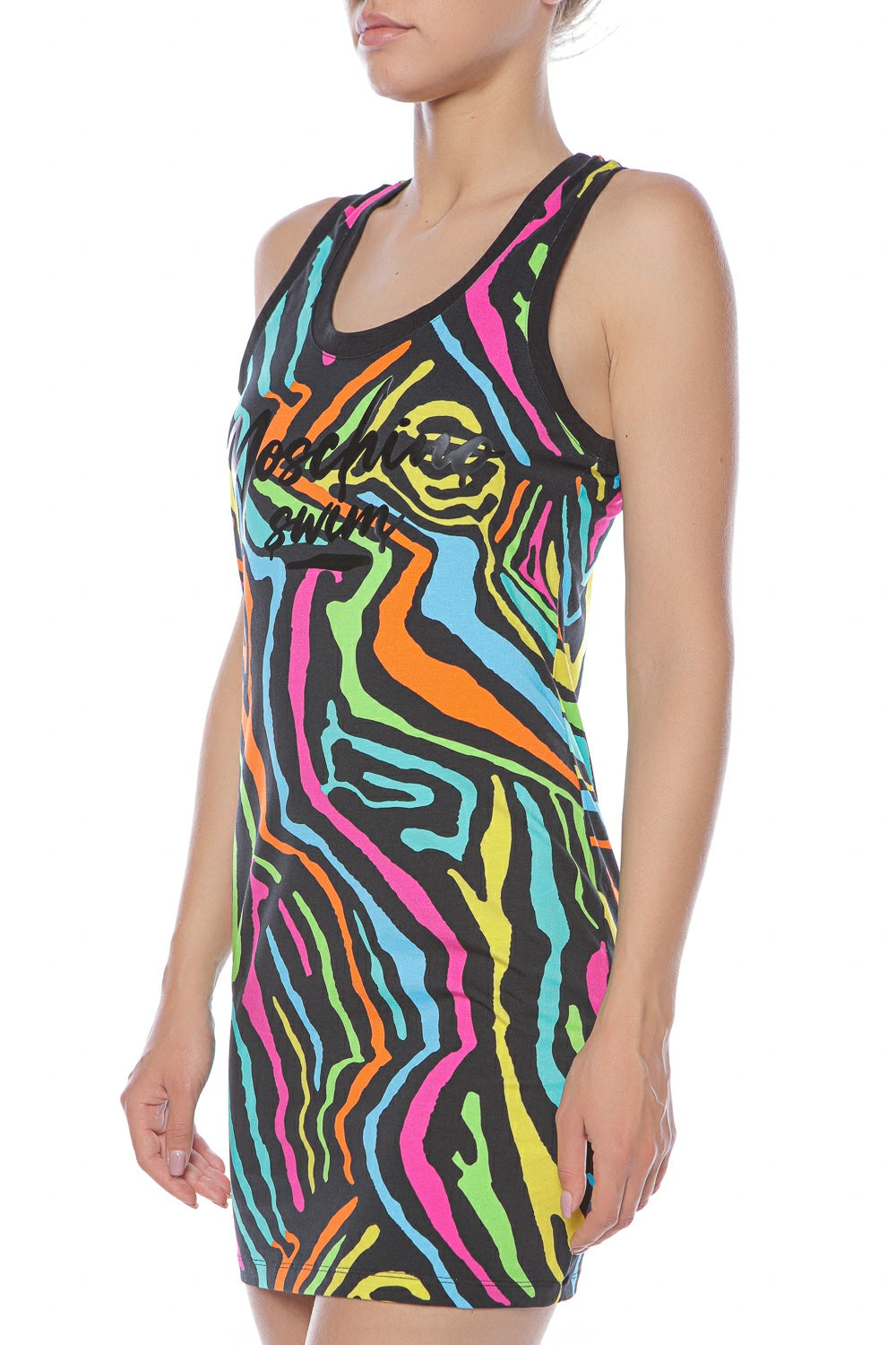 Rochie de plaja cu imprimeu multicolor Moschino