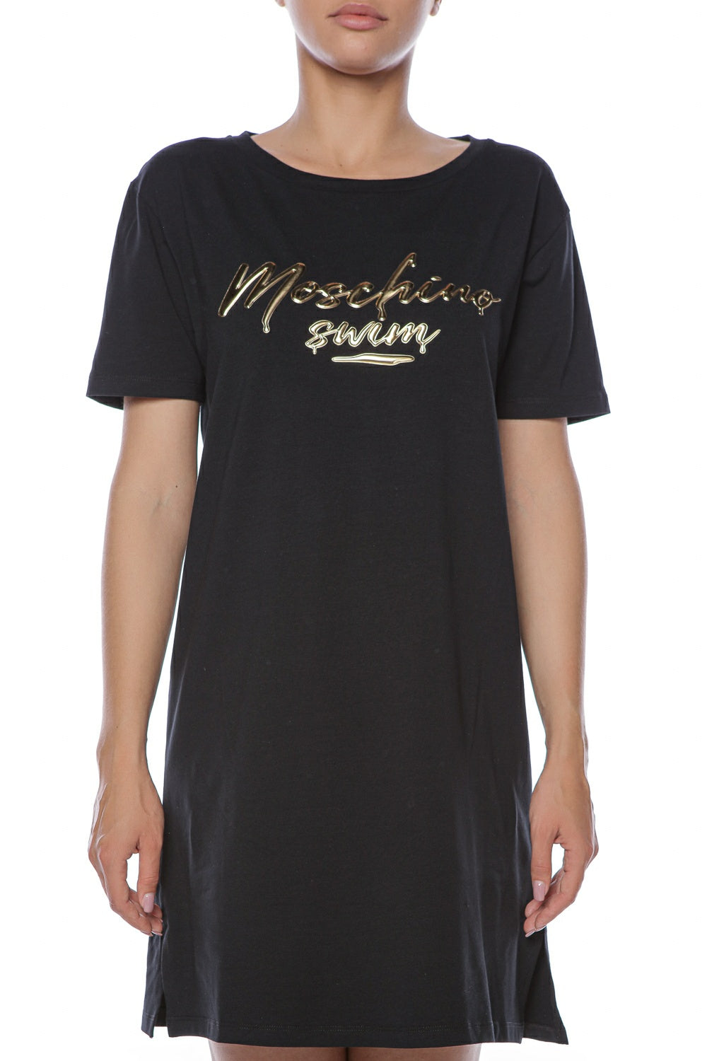 Rochie tricou cu imprimeu cu logo Moschino