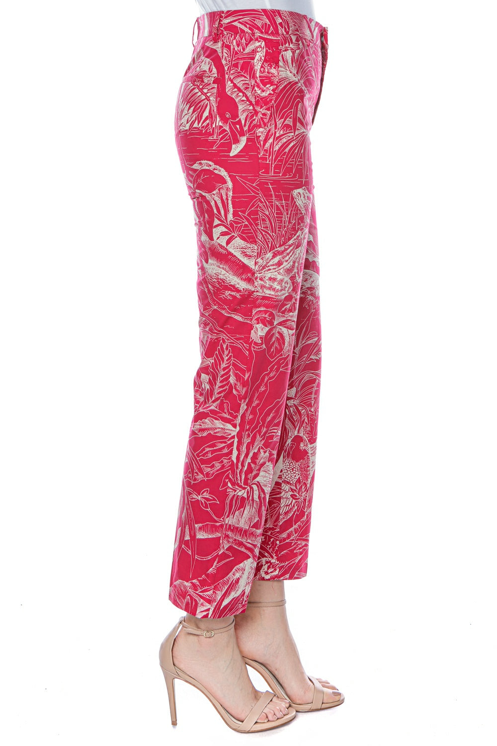 Pantaloni cu print floral Red Valentino