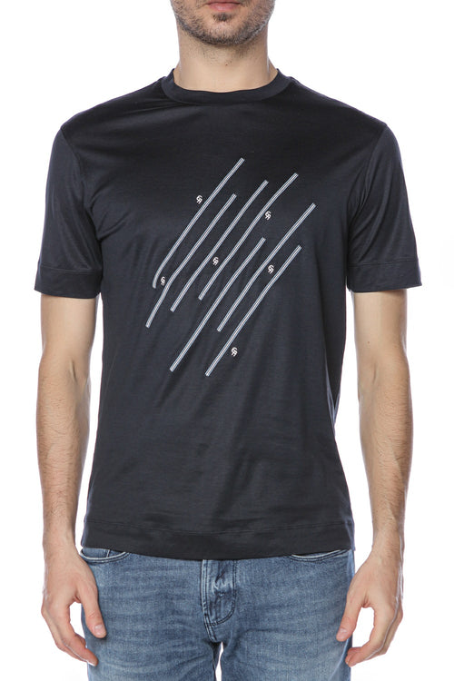 Tricou cu imprimeu contrastant Emporio Armani