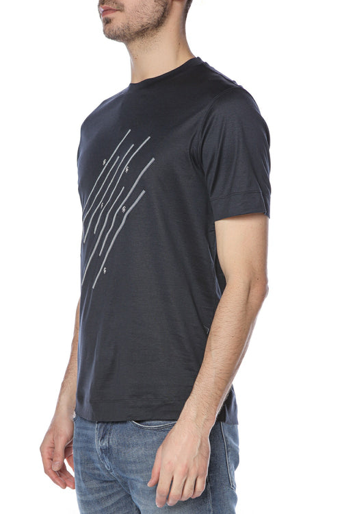 Tricou cu imprimeu contrastant Emporio Armani