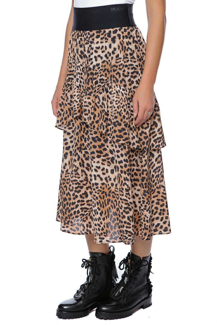 Fusta cu animal print Redea HUGO - 2