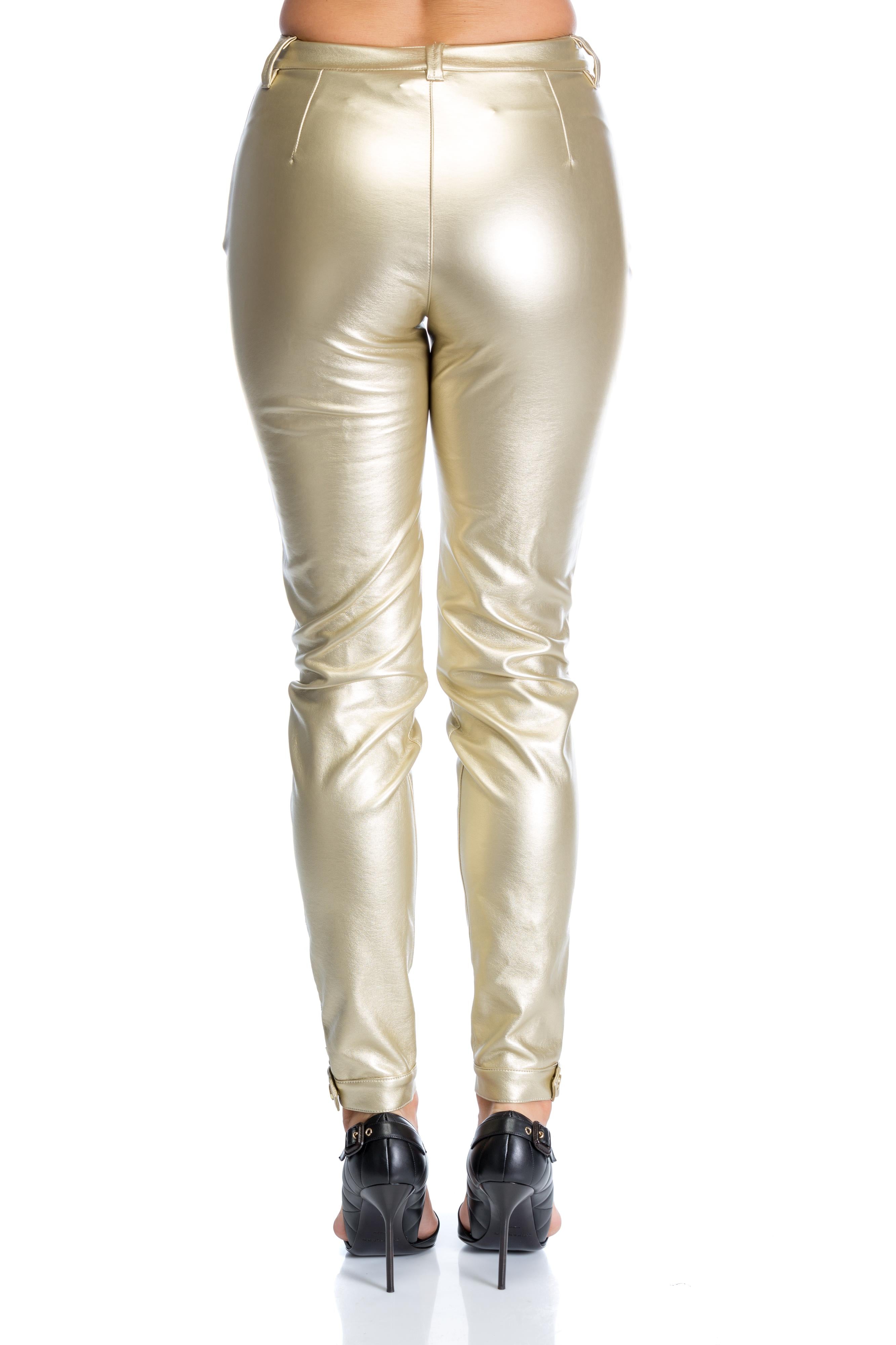 Pantaloni skinny Metallic gold Just Cavalli