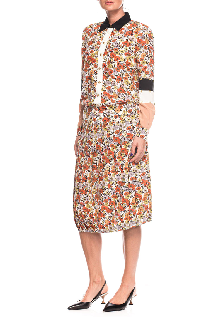 Fusta de matase Printed Tory Burch - 1